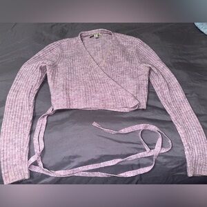 Purple Urban Outfitters Ballerina Wrap Sweater